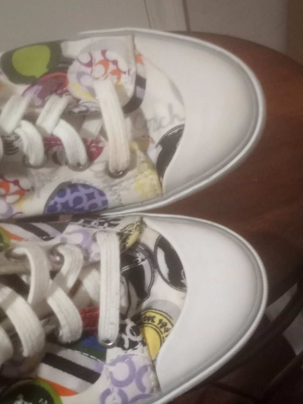 Women's Coach Cardinal High Top Graffiti Sneakers Size 7B multicolor canvas - Picture 14 of 14